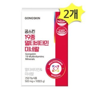 공스킨 19종 멀티비타민 미네랄 10정(5g) x 2개(총20정) 활력 균형 관리 필수영양소